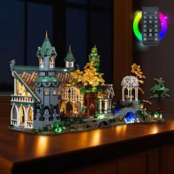 BrickBling Kit d'éclairage à distance compatible avec 10316 The Lord of The Rings Rivendell