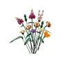 Bouquet de fleurs LEGO avec roses, marguerites, lavande et coquelicots aux couleurs variées sur tiges vertes