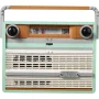 Radio portable LEGO vert menthe avec cadran de réglage orange, deux boutons noirs et grille haut-parleur argentée marquée LEGO Radio portable LEGO vert menthe avec cadran de réglage orange, deux boutons noirs et grille haut-parleur argentée marquée LEGO