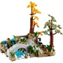 Vue d'ensemble du set LEGO Fondcombe avec pont en pierre, cascade bleue, arbres aux feuillages jaunes et verts, et personnages Vue d'ensemble du set LEGO Fondcombe avec pont en pierre, cascade bleue, arbres aux feuillages jaunes et verts, et personnages