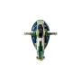 Vue de dessus du vaisseau Firespray de Jango Fett LEGO, montrant le cockpit ouvert et les ailes déployées Vue de dessus du vaisseau Firespray de Jango Fett LEGO, montrant le cockpit ouvert et les ailes déployées