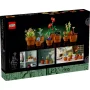 Boîte LEGO 10329 montrant neuf plantes miniatures en pots terracotta : cactus, fleurs, succulentes et plantes grasses sur fond noir Boîte LEGO 10329 montrant neuf plantes miniatures en pots terracotta : cactus, fleurs, succulentes et plantes grasses sur fond noir