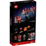 Boîte LEGO Optimus Prime montrant le camion rouge et sa transformation en robot, avec accessoires et détails du set 10302 Boîte LEGO Optimus Prime montrant le camion rouge et sa transformation en robot, avec accessoires et détails du set 10302