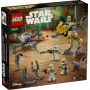 Boîte LEGO Star Wars montrant des Clone Troopers du 327ème Corps, un marcheur AT-RT jaune et des droïdes de combat sur fond de bataille Boîte LEGO Star Wars montrant des Clone Troopers du 327ème Corps, un marcheur AT-RT jaune et des droïdes de combat sur fond de bataille