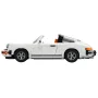 Porsche 911 LEGO blanche décapotable vue de profil, toit ouvert et sièges orange visibles Porsche 911 LEGO blanche décapotable vue de profil, toit ouvert et sièges orange visibles