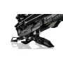 Detailed view of the landing gear and underside of the LEGO Dune ornithopter with folded wings and visible mechanisms
