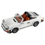 White LEGO Porsche 911 convertible with removable Targa roof and detailed orange interior