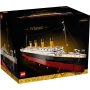 LEGO Titanic 10294 box showing the ship with four orange funnels, red and white hull, masts and rigging LEGO Titanic 10294 box showing the ship with four orange funnels, red and white hull, masts and rigging