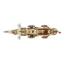 Top view of LEGO Endurance ship with three masts, detailed rigging and lifeboats on brown and beige deck Top view of LEGO Endurance ship with three masts, detailed rigging and lifeboats on brown and beige deck