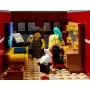 LEGO jazz club interior featuring curly-haired singer, blonde pianist, piano, illuminated bar and white rabbit