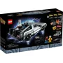 LEGO 10300 box showing metallic grey DeLorean with blue electric lightning and Marty and Doc minifigures on dark background LEGO 10300 box showing metallic grey DeLorean with blue electric lightning and Marty and Doc minifigures on dark background