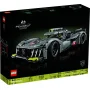 LEGO Technic doos met grijze PEUGEOT 9X8 met groene details, gebouwde Le Mans hybride racewagen LEGO Technic doos met grijze PEUGEOT 9X8 met groene details, gebouwde Le Mans hybride racewagen